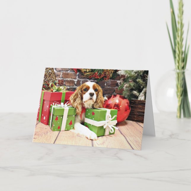 Cartes Pour Fêtes Annuelles Noël - Cavalier King Charles Spaniel - Poppy (Devant)