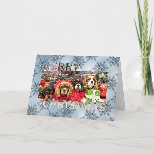 Cartes Pour Fêtes Annuelles Noël - Cavalier - Pois doux, Lily, Rose Poppy (Devant)