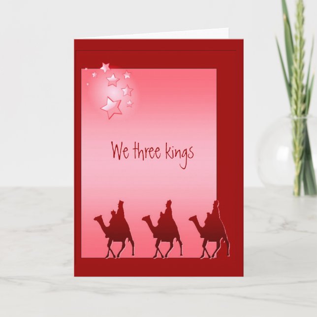 Cartes Pour Fêtes Annuelles Noël, Chanson, Hymne Nous Trois Rois, (Devant)