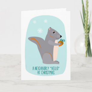 Cartes Pour Fêtes Annuelles Noël charmant petit écureuil pour voisin
