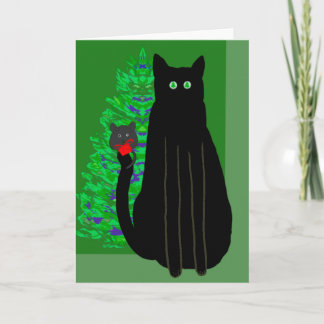 Cartes Pour Fêtes Annuelles Noël Chat et Souris