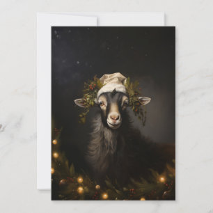 Cartes Pour Fêtes Annuelles Noël Chèvre Lumière de Noël