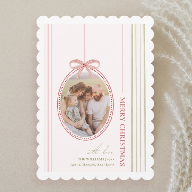 Cartes Pour Fêtes Annuelles Noël Chic Grandmillennial Coquette (Créateur téléchargé)