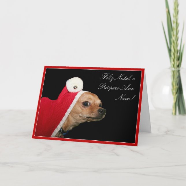 Cartes Pour Fêtes Annuelles Noël Chihuahua (Devant)