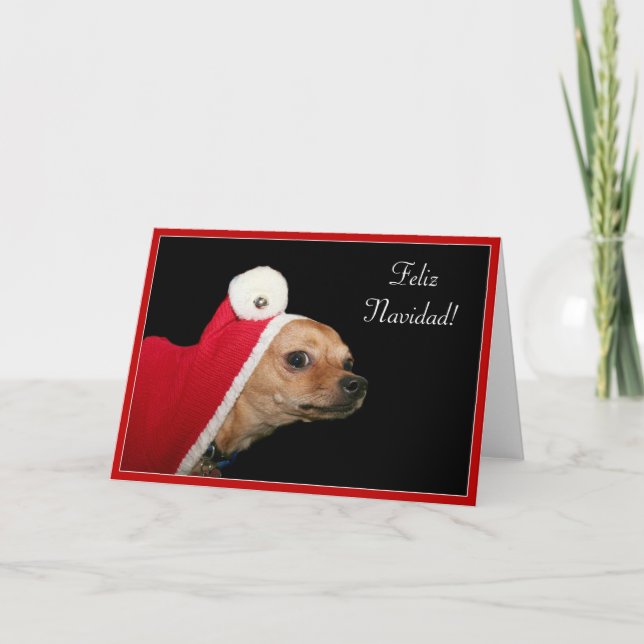 Cartes Pour Fêtes Annuelles Noël Chihuahua (Devant)