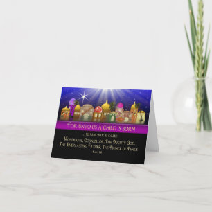 Cartes Pour Fêtes Annuelles Noël chrétien - Bethléem Isaïe 9:6 - Étoile