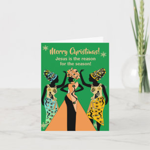 Cartes Pour Fêtes Annuelles Noël chrétien inspiré par l'Amérique africaine
