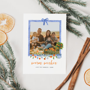 Cartes Pour Fêtes Annuelles Noël Citron Botanique Floral Photo de vacances