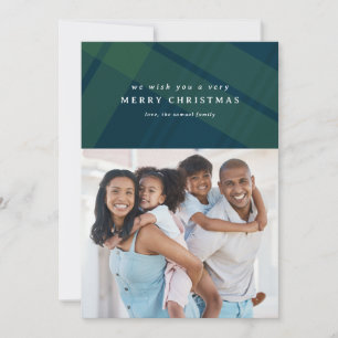 Cartes Pour Fêtes Annuelles Noël classique carreaux simple deux photos