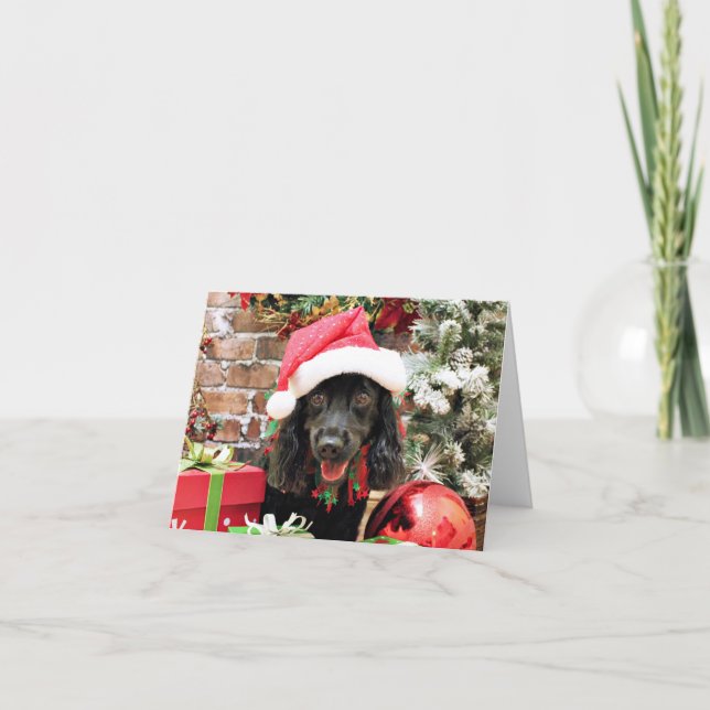 Cartes Pour Fêtes Annuelles Noël - Cocker Spaniel X - Poivre (Devant)