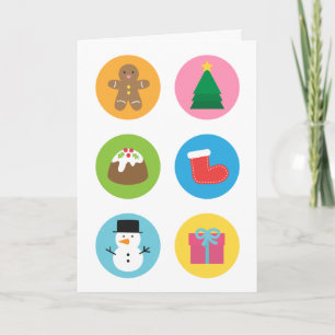 Cartes Pour Fêtes Annuelles Noël coloré et mignon, Joyeux et lumineux