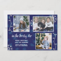 Noël Constellation Famille Photo Collage Bleu