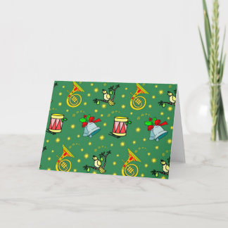 Cartes Pour Fêtes Annuelles Noël - cors de harmonie et tambours magenta