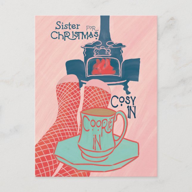 Cartes Pour Fêtes Annuelles Noël cosy au coin du feu (Devant)