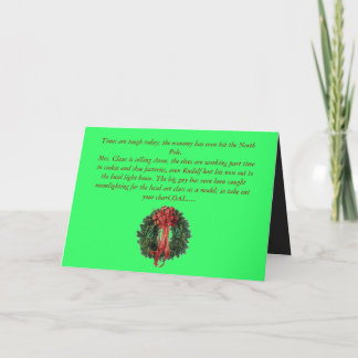 Cartes Pour Fêtes Annuelles noël-couronne, les temps sont durs aujourd'hui; la