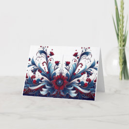 Cartes Pour Fêtes Annuelles Noël Crimson & Sapphire Elegance