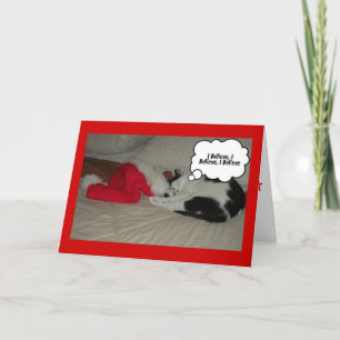 Cartes Pour Fêtes Annuelles Noël Croire Kitten noir et blanc