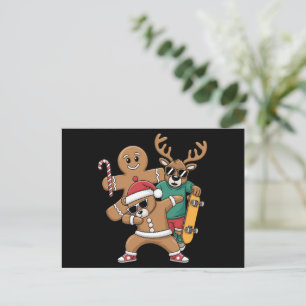 Cartes Pour Fêtes Annuelles Noël Dabing Père Noël Ours Skate Reindeer Xmas