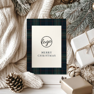Cartes Pour Fêtes Annuelles Noël d'affaires bleu marine et vert
