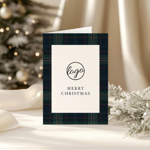 Cartes Pour Fêtes Annuelles Noël d'affaires bleu marine et vert