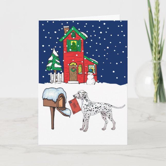 Cartes Pour Fêtes Annuelles Noël dalmate (Devant)
