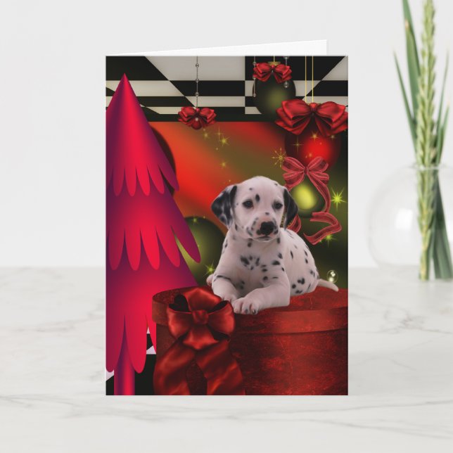 Cartes Pour Fêtes Annuelles Noël dalmatien (Devant)
