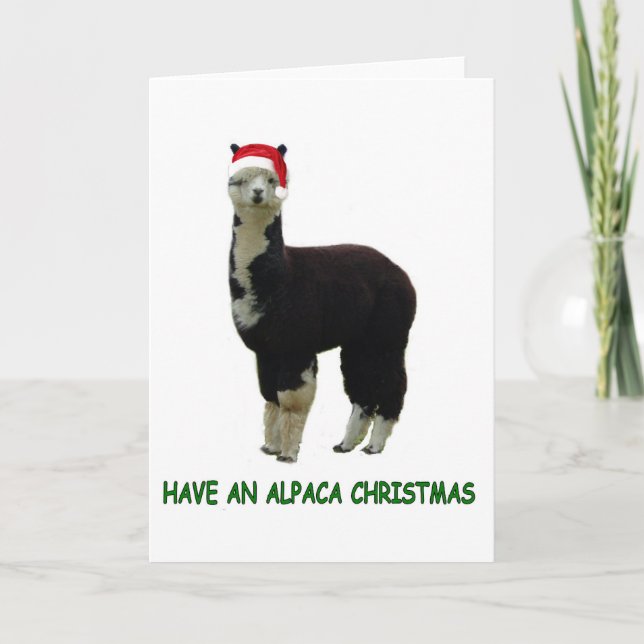 Cartes Pour Fêtes Annuelles Noël d'Alpaca (Devant)