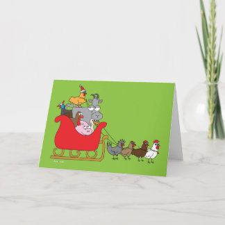 Cartes Pour Fêtes Annuelles Noël d'animal de ferme