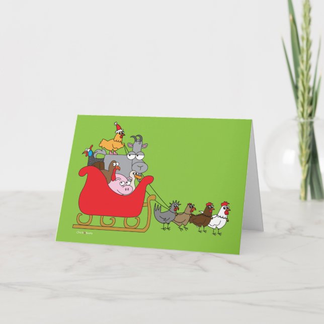 Cartes Pour Fêtes Annuelles Noël d'animal de ferme (Devant)