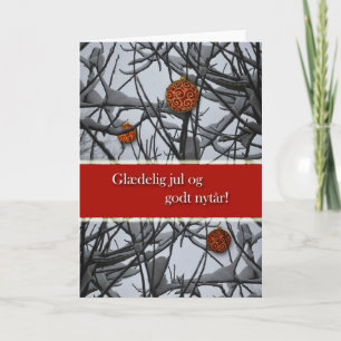 Cartes Pour Fêtes Annuelles Noël danois, ornements en neige