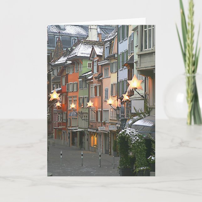 Cartes Pour Fêtes Annuelles Noël Dans La Vieille Ville (Devant)