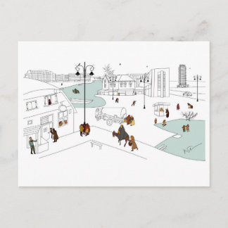 Cartes Pour Fêtes Annuelles Noël dans la ville moderne