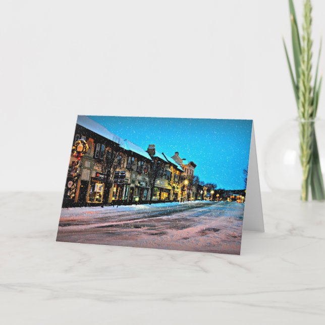 Cartes Pour Fêtes Annuelles Noël Dans Le Village (Devant)
