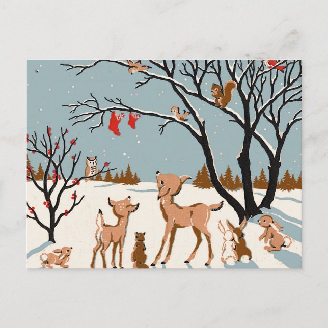 Cartes Pour Fêtes Annuelles Noël dans les bois (Devant)