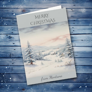 Cartes Pour Fêtes Annuelles Noël dans Montana Paysage de Montana Pittoresque