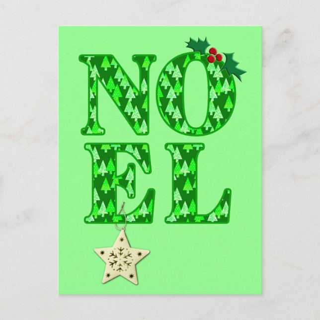 Cartes Pour Fêtes Annuelles NOEL dans un arbre de Noël vert Motif (Devant)