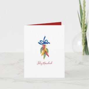 Cartes Pour Fêtes Annuelles Noël d'aquarelle rouge et verte unique