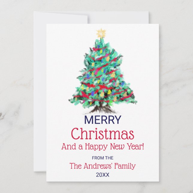 Cartes Pour Fêtes Annuelles Noël d'arbre décoré Abstrait moderne (Devant)