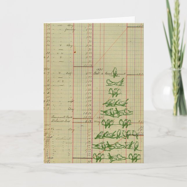 Cartes Pour Fêtes Annuelles Noël d'arbre d'oiseau (Devant)