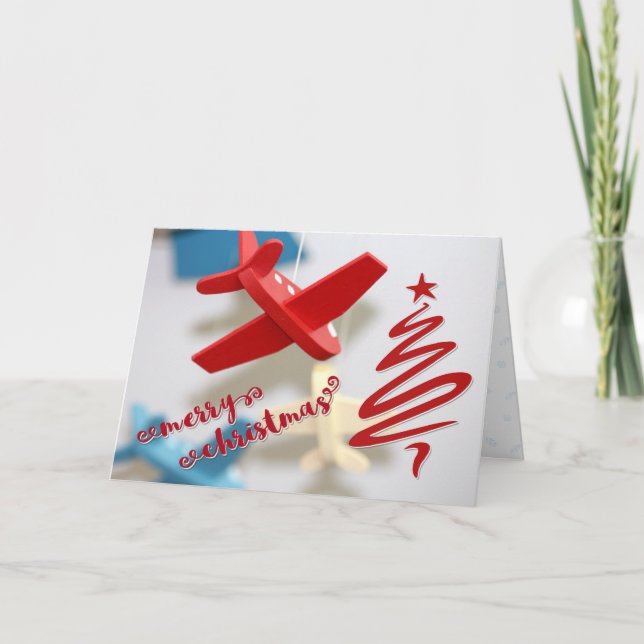 Cartes Pour Fêtes Annuelles Noël d'aviation (Devant)