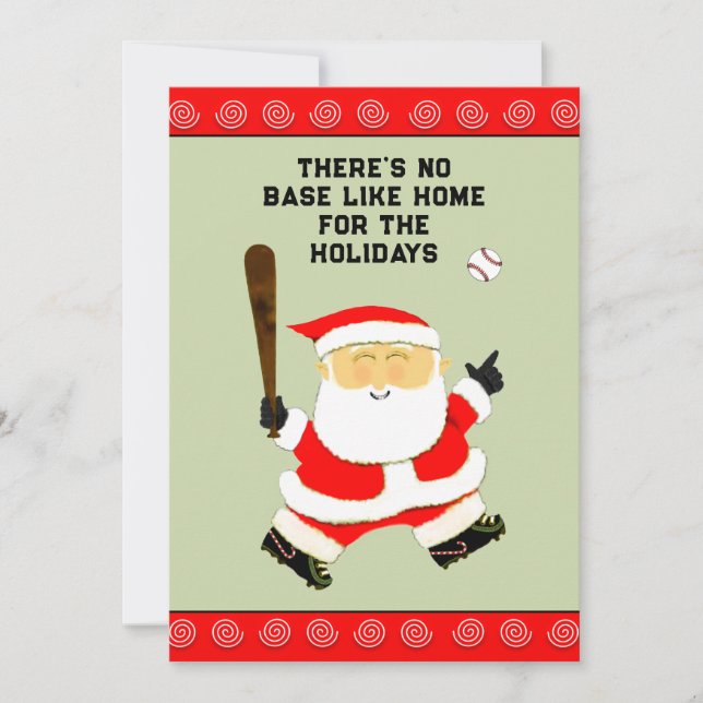 Cartes Pour Fêtes Annuelles Noël de baseball (Devant)