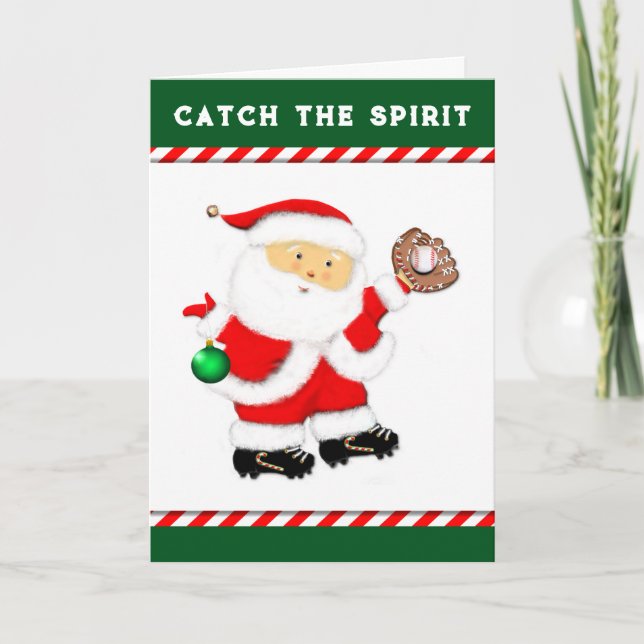 Cartes Pour Fêtes Annuelles Noël de baseball (Devant)