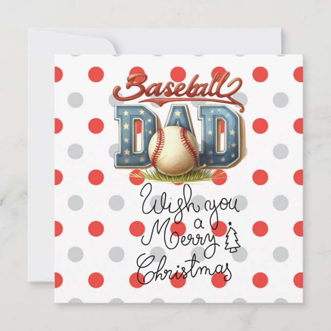 Cartes Pour Fêtes Annuelles Noël de baseball avec cadeaux et balle (Devant)