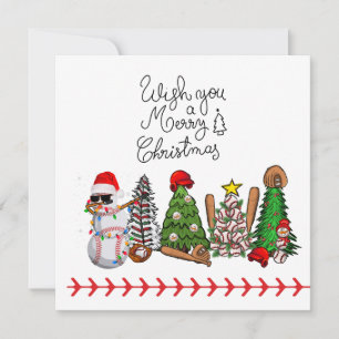 Cartes Pour Fêtes Annuelles Noël de baseball avec cadeaux et balle