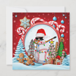 Cartes Pour Fêtes Annuelles Noël de baseball avec cadeaux et balle