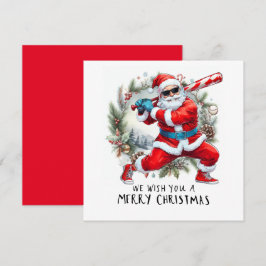 Cartes Pour Fêtes Annuelles Noël de baseball avec le Père Noël