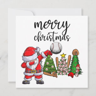 Cartes Pour Fêtes Annuelles Noël de baseball avec le Père Noël
