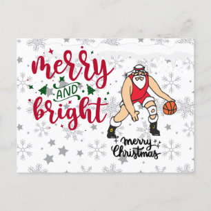 Cartes Pour Fêtes Annuelles Noël de basket-ball avec le Père Noël