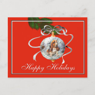 Cartes Pour Fêtes Annuelles Noël de Basset Hound