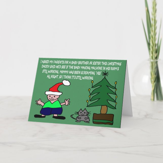 Cartes Pour Fêtes Annuelles Noël de bébé amusant (Devant)